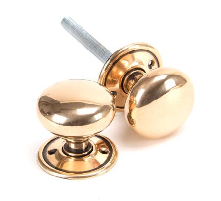 Polished Bronze 49mm Mushroom Mortice/Rim Knob Set | 91925