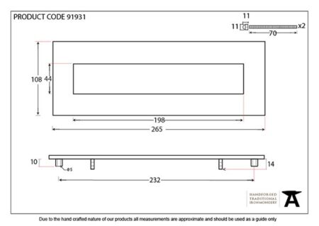 Polished Bronze Small Letter Plate | 91931 - Image 2