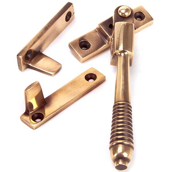 Polished Bronze Night-Vent Locking Reeded Fastener | 91941