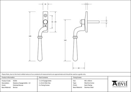 Polished Bronze Newbury Espag - LH | 91954 - Image 2