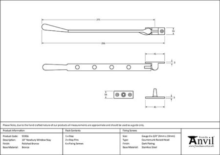 From the Anvil Polished Bronze 10" Newbury Stay - Image 2