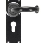 Black Cottage Lever Euro Lock Set | 91966