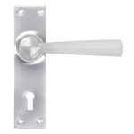 Satin Chrome Straight Lever Lock Set | 91967