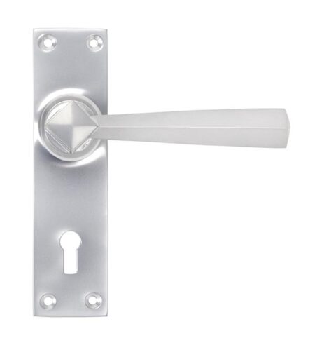 Satin Chrome Straight Lever Lock Set | 91967