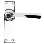Polished Chrome Straight Lever Latch Set | 91969