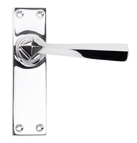 Polished Chrome Straight Lever Latch Set | 91969