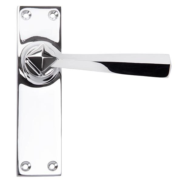 Polished Chrome Straight Lever Latch Set | 91969