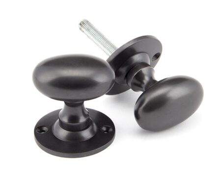 Aged Bronze Oval Mortice/Rim Knob Set | 91976
