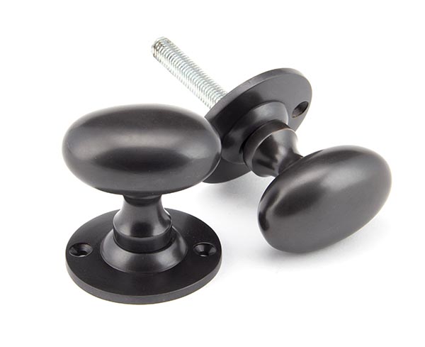 Aged Bronze Oval Mortice/Rim Knob Set | 91976