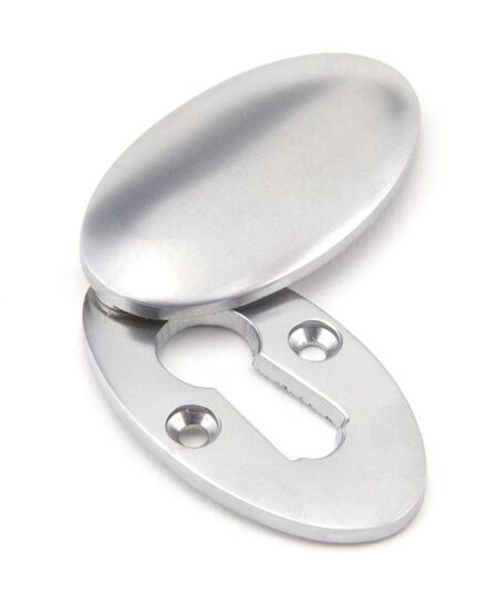 From the Anvil Satin Chrome Oval Escutcheon & Cover