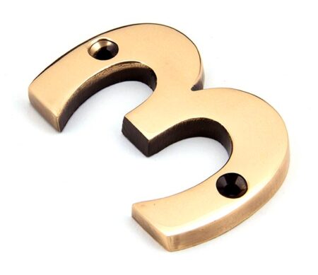 Polished Bronze Numeral 3 | 92023