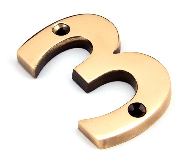 Polished Bronze Numeral 3 | 92023