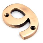 Polished Bronze Numeral 9 | 92029