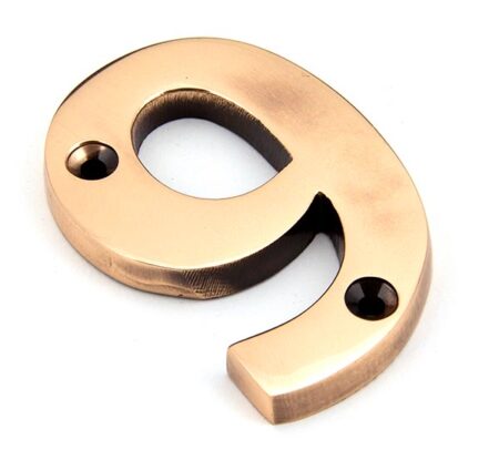 Polished Bronze Numeral 9 | 92029