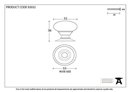 From the Anvil Polished Chrome Mushroom Cabinet Knob 32mm - Image 2