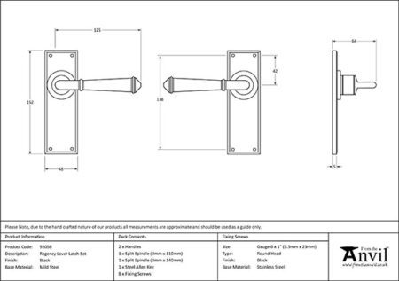 Black Regency Lever Latch Set | 92058 - Image 2