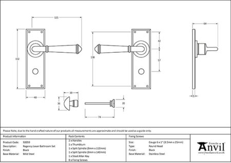 Black Regency Lever Bathroom Set | 92059 - Image 2