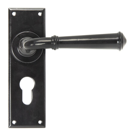 Black Regency Lever Euro Lock Set | 92060