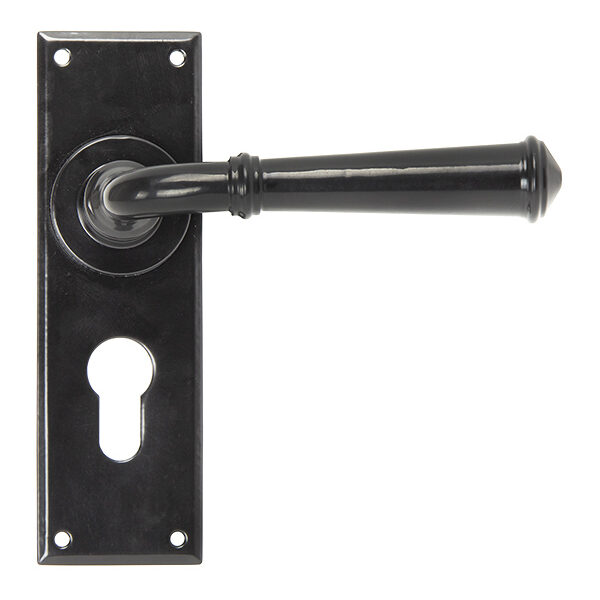 Black Regency Lever Euro Lock Set | 92060