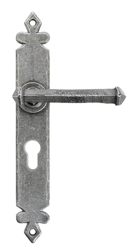 Pewter Tudor Lever Euro Lock Set | 92063