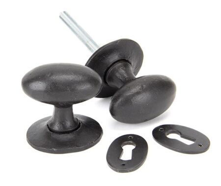 External Beeswax Oval Mortice/Rim Knob Set | 92065