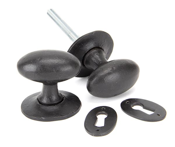 External Beeswax Oval Mortice/Rim Knob Set | 92065