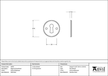 From the Anvil External Beeswax Regency Escutcheon - Image 2