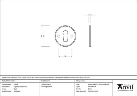 From the Anvil Black Regency Escutcheon - Image 2