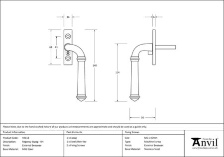 External Beeswax Regency Espag - RH | 92114 - Image 2