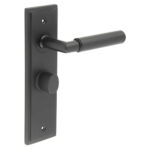 Frelan Piccadilly Door Handle Bathroom Backplate Black & Turn & Release