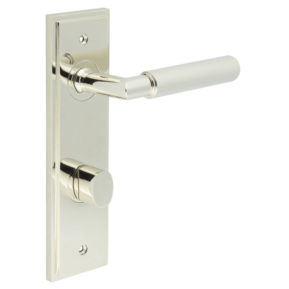 bur-40pn-456pn-81pn.jpg Frelan Piccadilly Door Handle Bathroom Din Backplate Polished Nickel & Turn & Release - Image 1