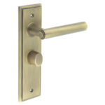 Frelan Richmond Door Handle Bathroom Backplate Antique Brass & Turn & Release