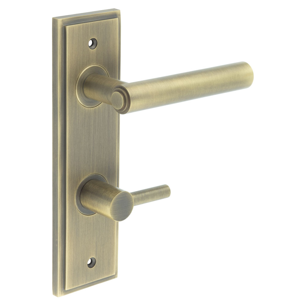 bur-45ab-456ab-82ab.jpg Frelan Richmond Door Handle Din Bathroom Backplate Antique Brass & Turn & Release - Image 1