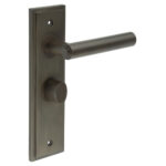 Frelan Richmond Door Handle Bathroom Backplate Dark Bronze & Turn & Release