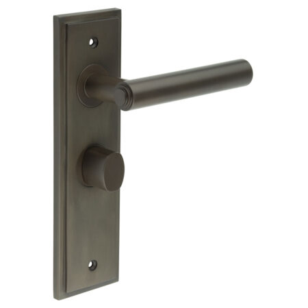 Frelan Richmond Door Handle Bathroom Backplate Dark Bronze & Turn & Release