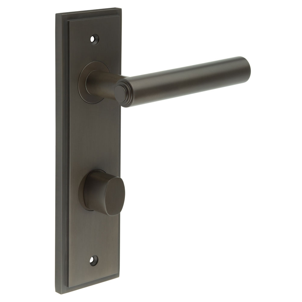 bur-45db-456db-81db.jpg Frelan Richmond Door Handle Din Bathroom Backplate Dark Bronze & Turn & Release - Image 1