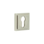 Burlington Euro Profile Escutcheons Square Stepped Rose Satin Nickel