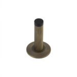 Burlington Knurled Wall Mounted Doorstops Chamfered Rose Antique Brass