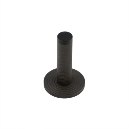 Burlington Knurled Wall Mounted Doorstops Reeded Rose Dark Bronze