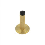 Burlington Knurled Wall Mounted Doorstops Reeded Rose Satin Brass