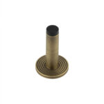 Burlington Plain Wall Mounted Door Stops Reeded Rose Antique Brass