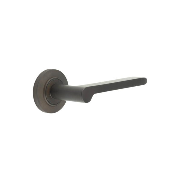 Fitzrovia Door Handles Chamfered Rose Dark Bronze