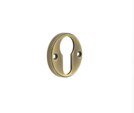 Burlington Westbourne Knurled Euro Profile Escutcheon Antique Brass