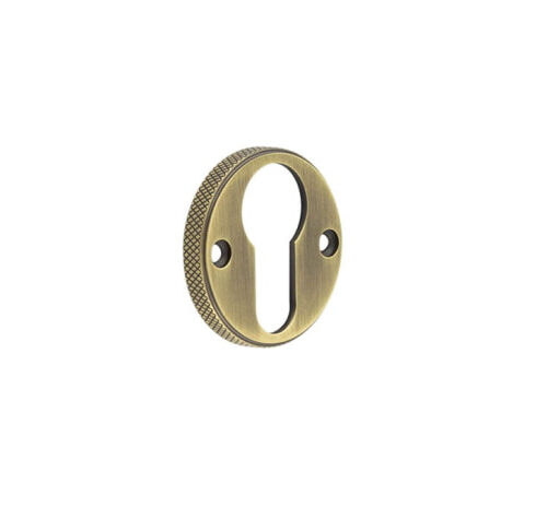 Burlington Westbourne Knurled Euro Profile Escutcheon Antique Brass