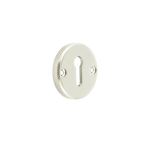 Burlington Westbourne Knurled Standard Keyway Escutcheon Polished Nickel
