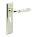 Highgate Door Handle Euro Backplate Polished Nickel