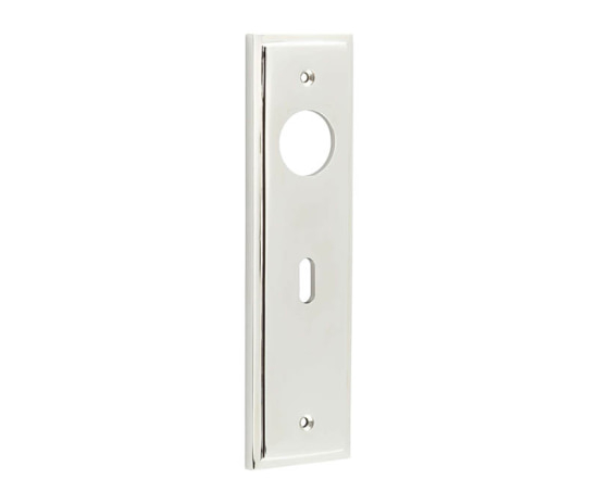 bur451pn.jpg Frelan Burlington II Lever Plate Choices Lock Polished Nickel - Image 1