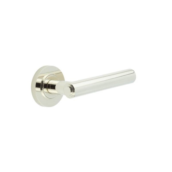 Frelan Richmond Door Handles Knurled Rose Polished Nickel