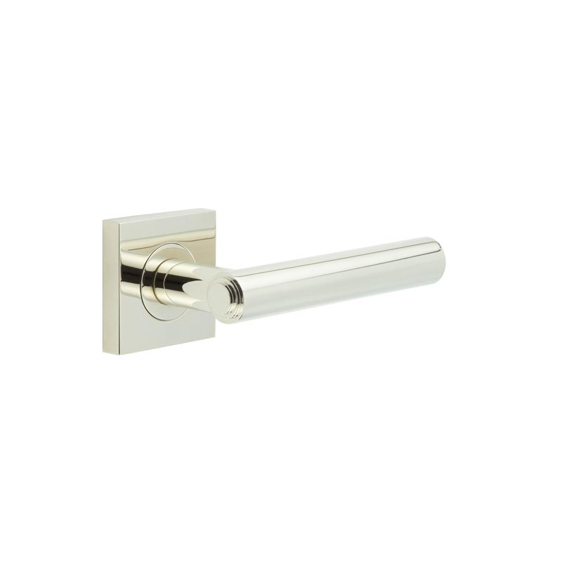 bur45kit162.jpg Frelan Richmond Door Handles Square Plain Polished Nickel - Image 1