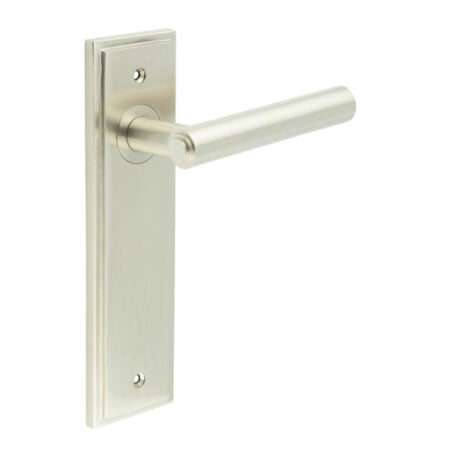 Frelan Richmond Door Handle Latch Backplate Satin Nickel